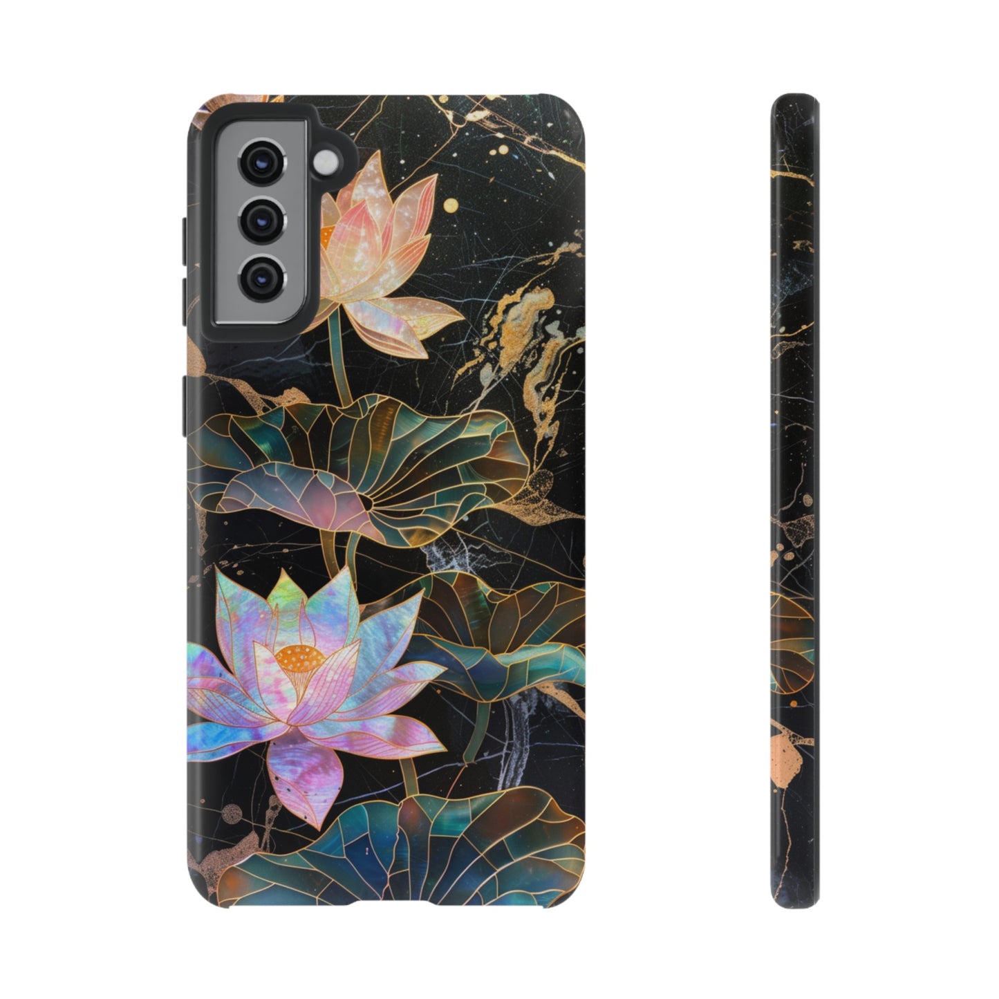 Zen Stained Glass Lotus Floral Design Phone Case