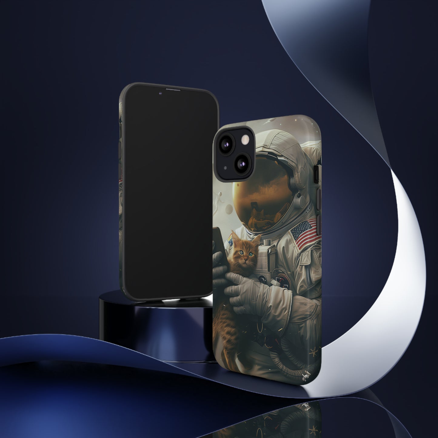 The Astronaut and the Cat Phone Case