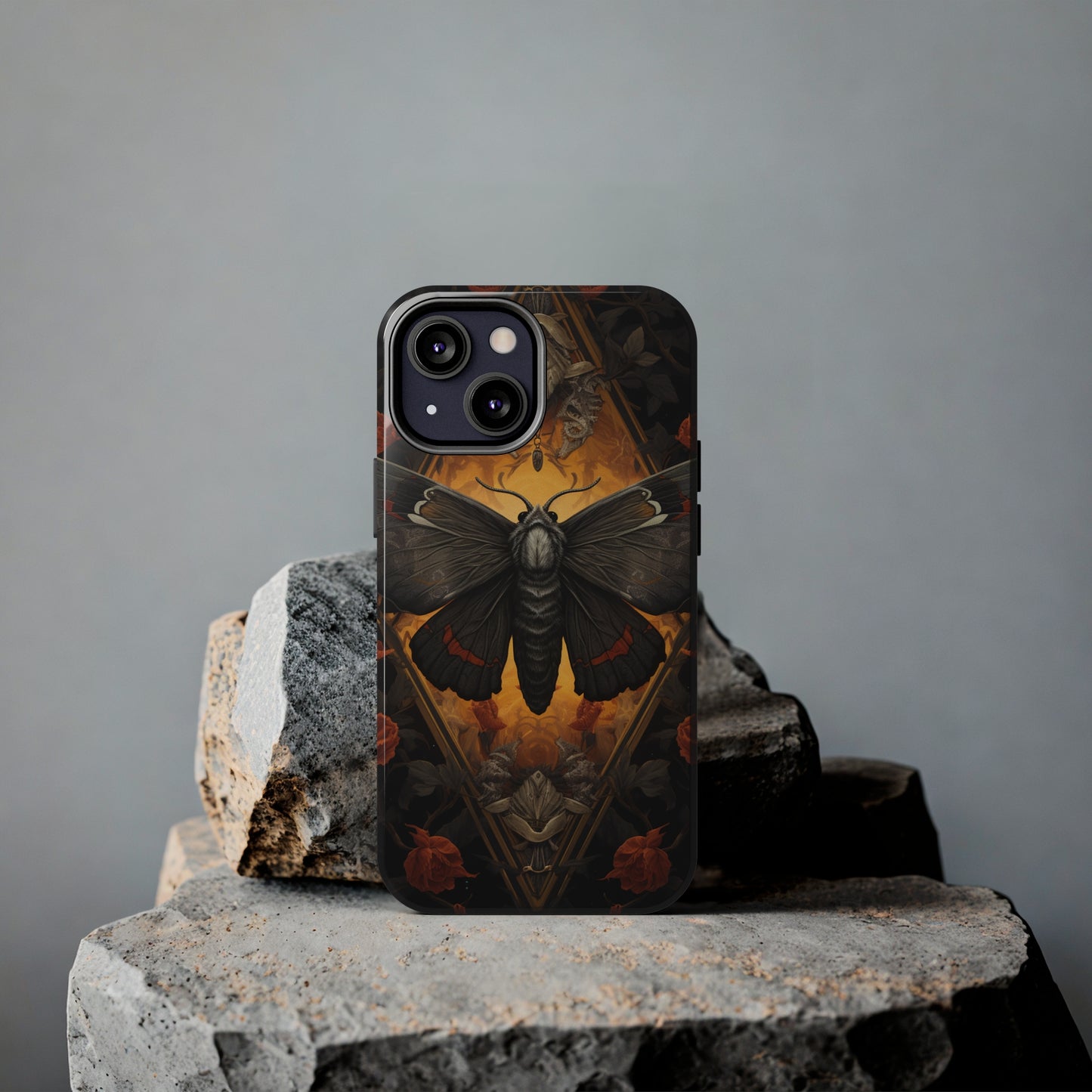 iPhone Case | Lost in Thought: Dark Academia Moth iPhone Tough Case