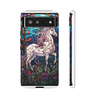 Unicorn Stained Glass iPhone, iPhone Case Retro Samsung Galaxy Phone Tough Case iPhone 15 14 Plus 13 12 7 8 Se Hippie Boho Style