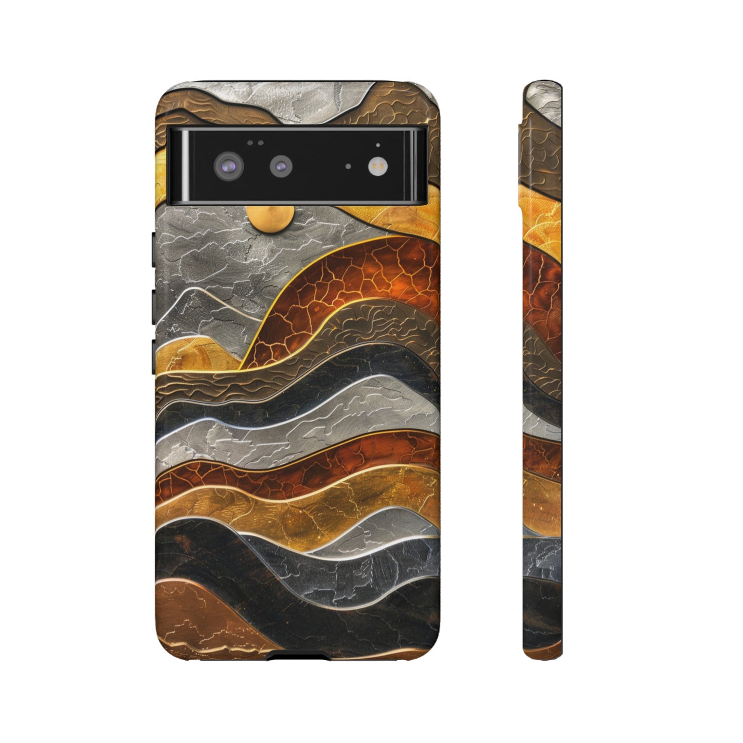 Abstract Gold and Silver Mountain Design Phone Case