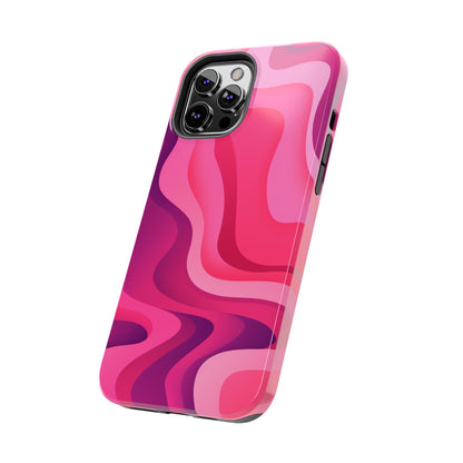 The Pink Wave iPhone Case Splash of Vibrance | Modern Art Meets Protection iPhone Tough Case