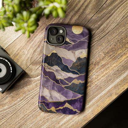 Abstract Purple Gold Mountain Phone Case