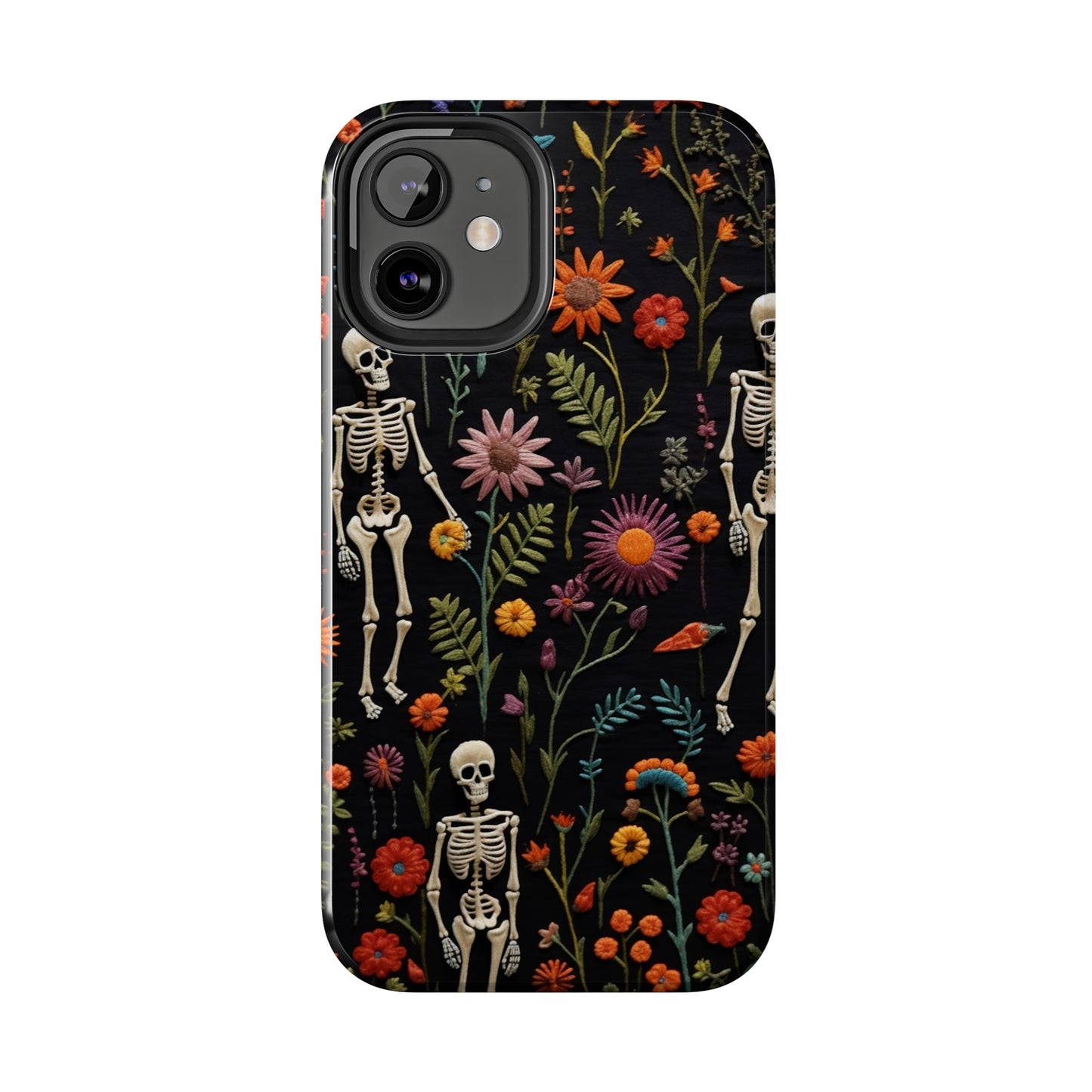 Skeletons in the garden Halloween Embroidery Phone Case