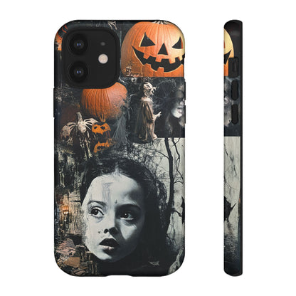 Vintage Halloween Collage Wednesday Goth Style Jackolantern Spooky Phone Cover