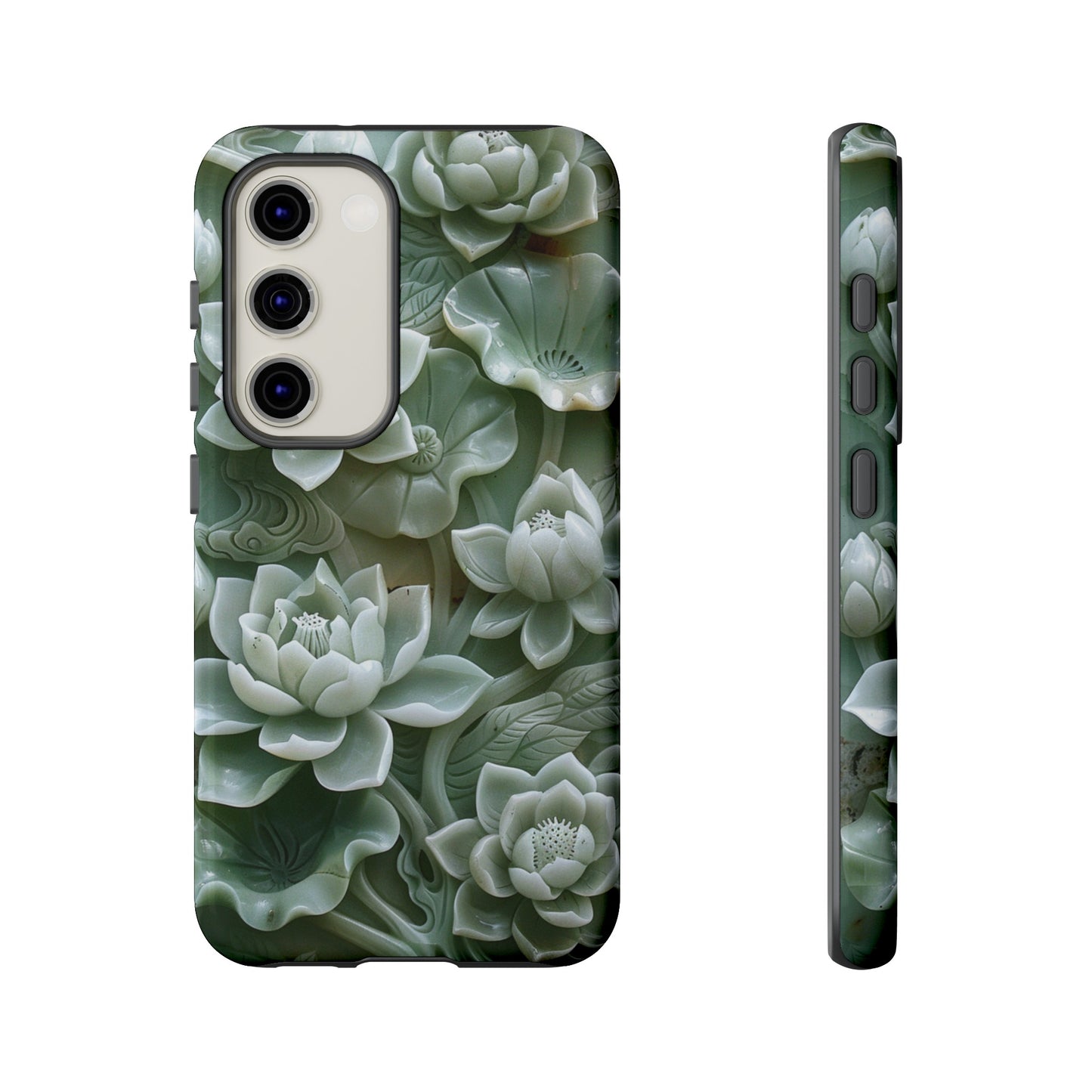 Green Jade Lotus Floral Art Phone Case