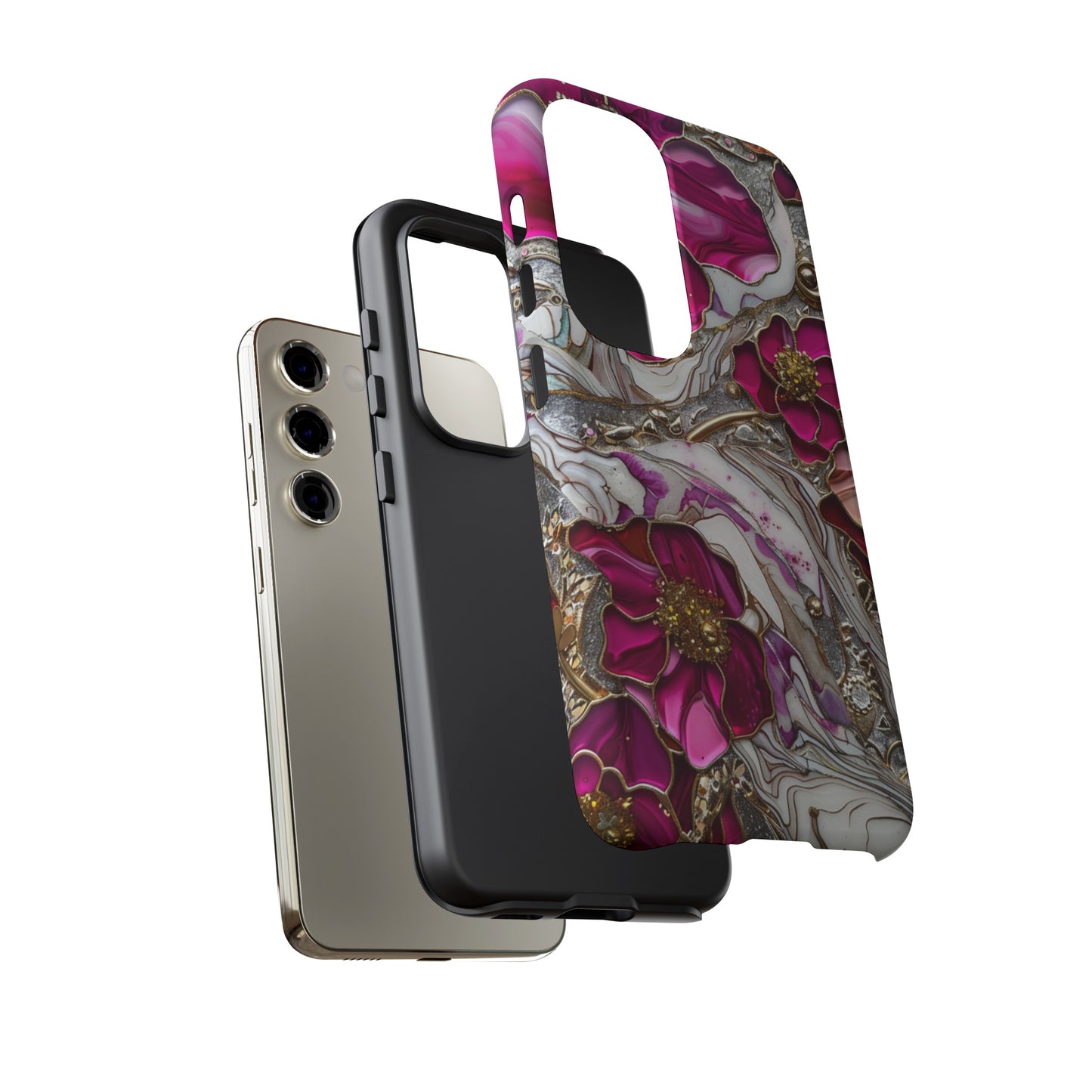 Stained Glass Magenta Floral Paisley Explosion Phone Case