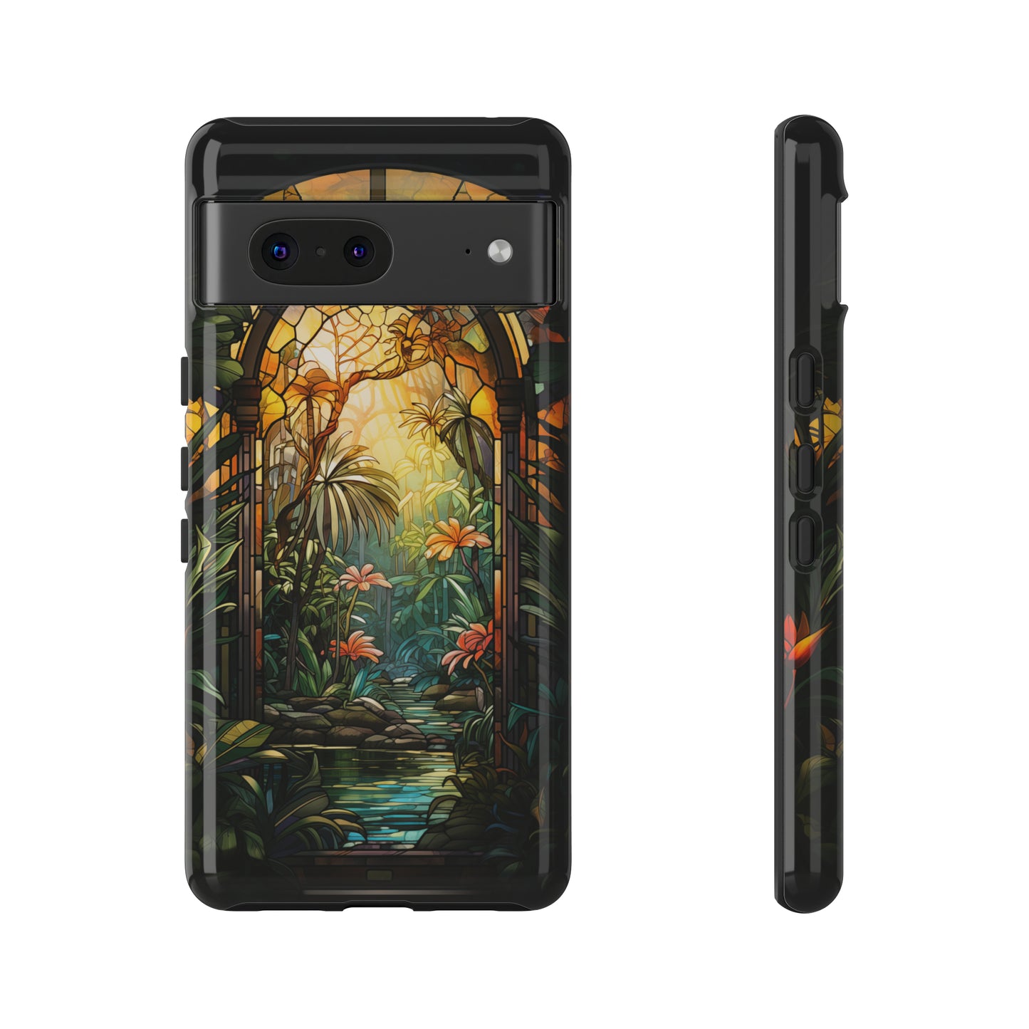 Stained Glass Phone Case Floral Aesthetic Art Nouveau Style