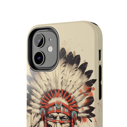 Proud Heritage: Native American Chief Headdress | Iconic Tribal iPhone Case for Models 11 through 14 Pro Max