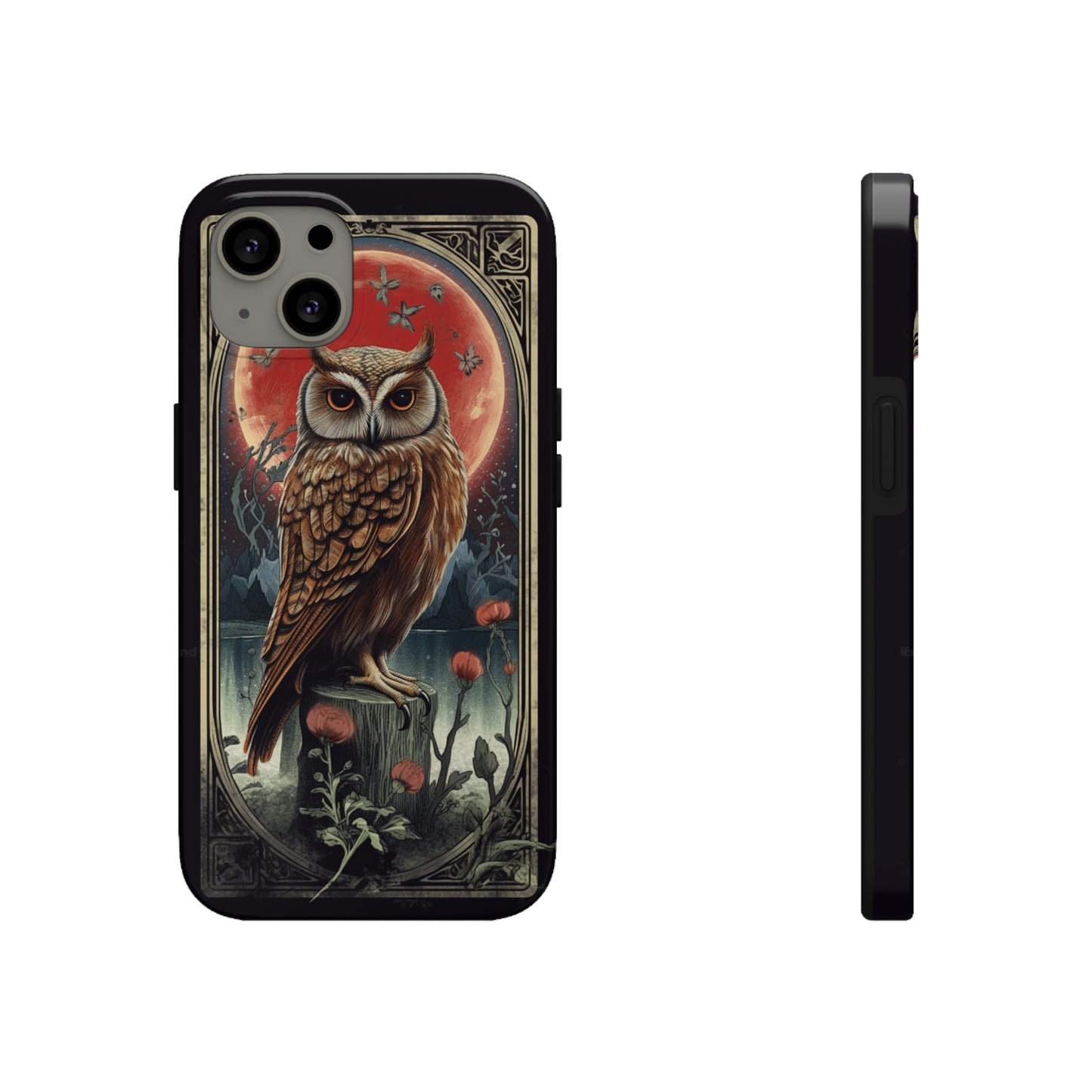 The Hermit Owl Tarot | Dark Academia Aesthetic Retro Tough iPhone Case | Embrace Mystical Vibes with Captivating Tarot Art and Reliable Protection