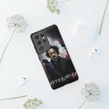 Nevermore Edgar Allen Poe, gothic Raven, Retro Samsung Galaxy Phone iPhone 15, 14 Plus 13 12 7 8 Se Horror Dark Academia Style goth Vibe