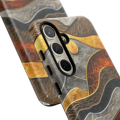 Abstract Gold and Silver Mountain Design Phone Case