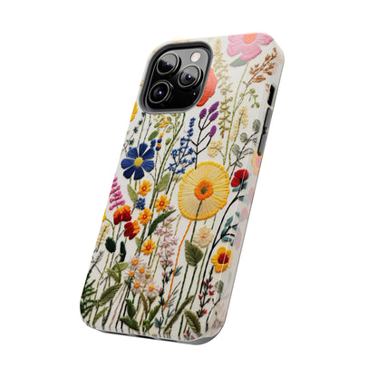 Wildflowers Floral Embroidery iPhone Case