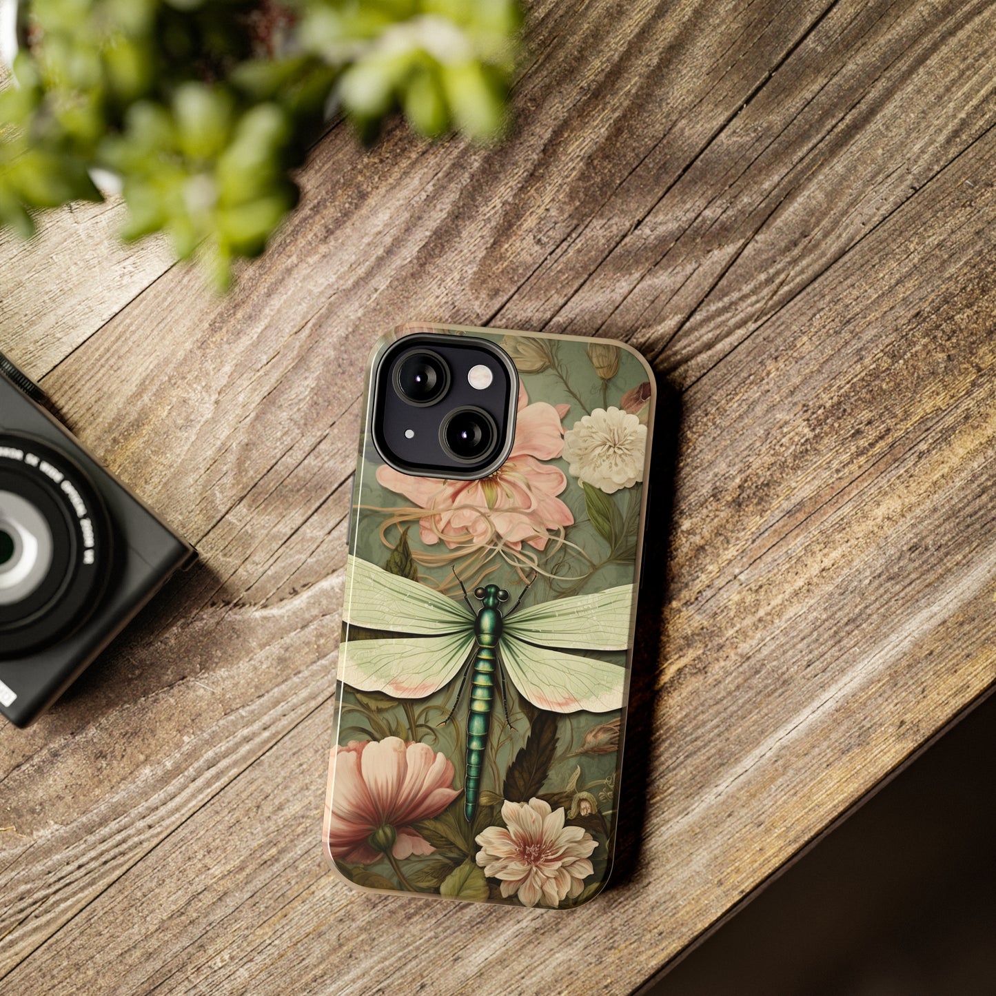 Vintage Floral Dragonfly iPhone Case | Embrace the Grace of Nature's Beauty