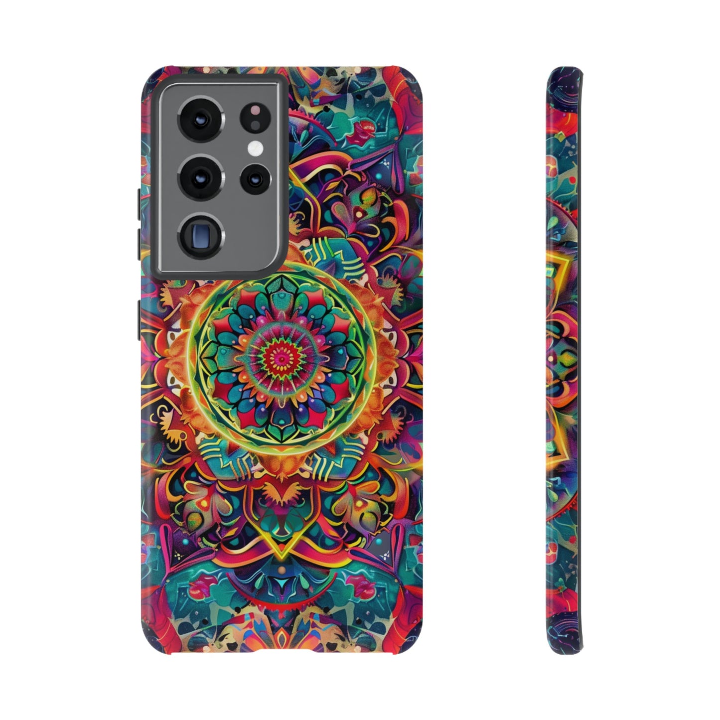 Cosmic Stained Glass Mandala Phone Case