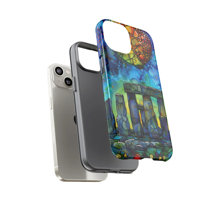 Stonehenge Neolithic Full Moon Stained Glass Watercolor Phone Cover