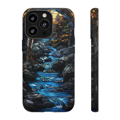 Stained Glass Stone Bridge and River Art Phone Case