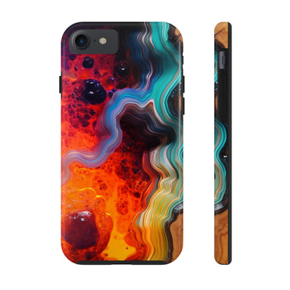 Faux Wood and Colorful Epoxy iPhone Case | Embrace the Beauty of Nature and Vibrant Artistry