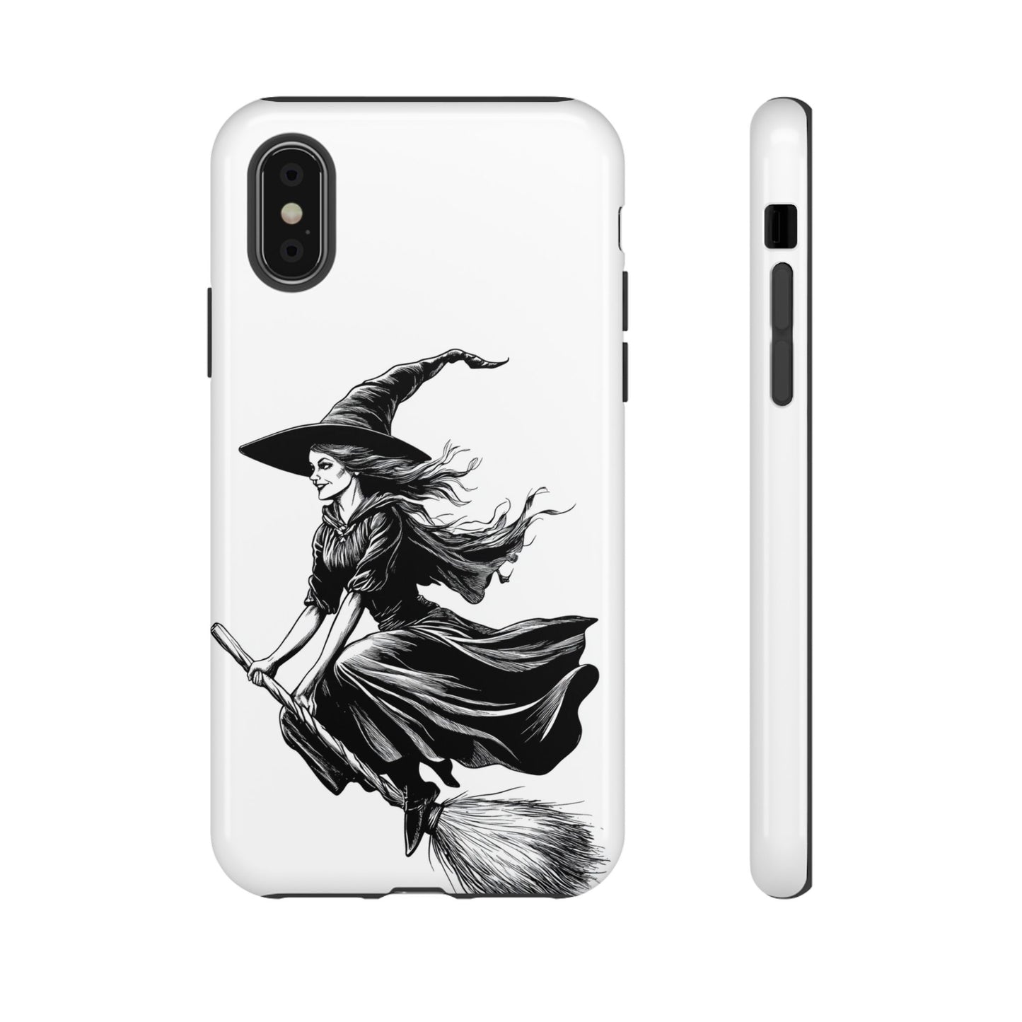 Vintage Halloween Witch on a Broom Spooky Phone Cover