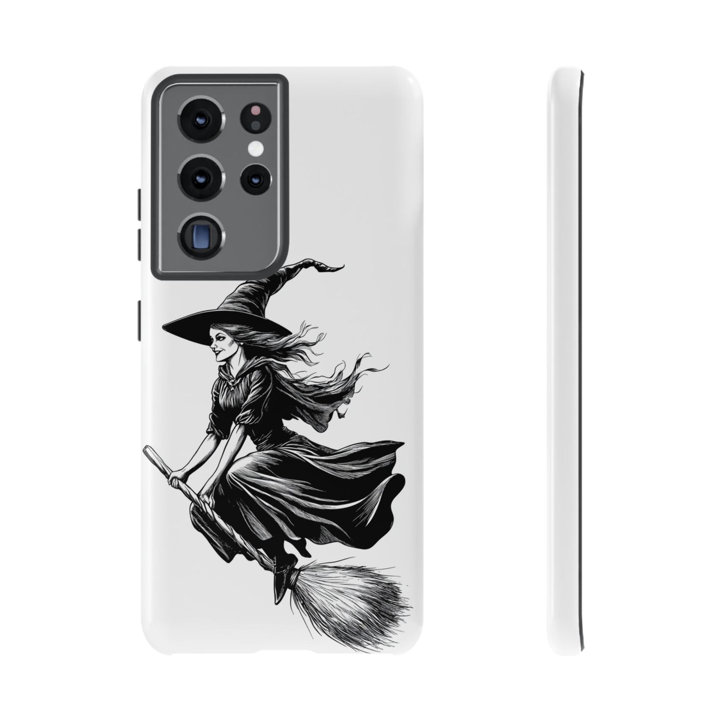 Vintage Halloween Witch on a Broom Spooky Phone Cover