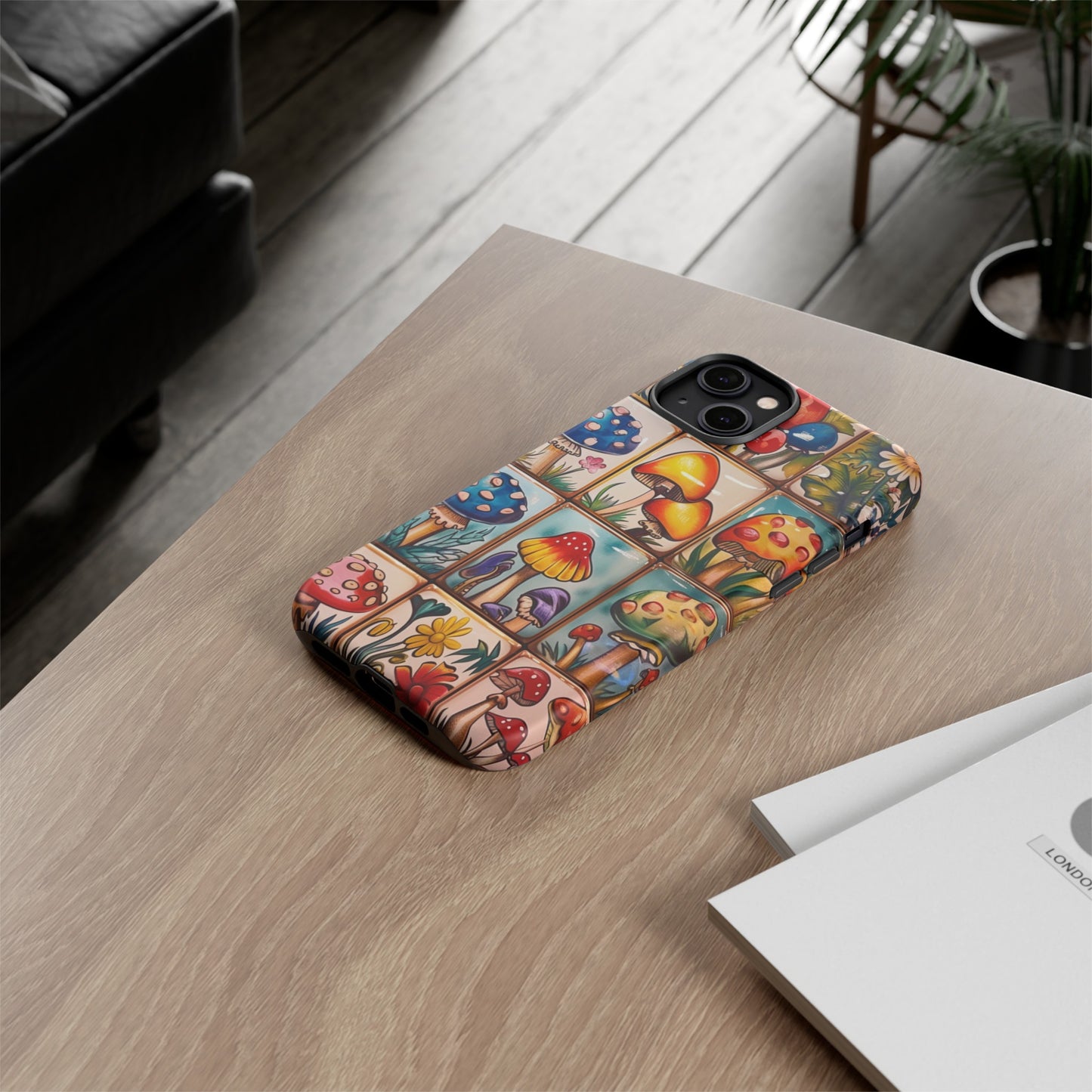 Trippy Magic Mushroom Tile  Abstract Art Phone Case