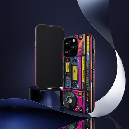 Boombox Hip Hop Music iPhone Case | Embrace Retro Vibes with Urban Beats for Google Pixel, iPhone, and Samsung Cases