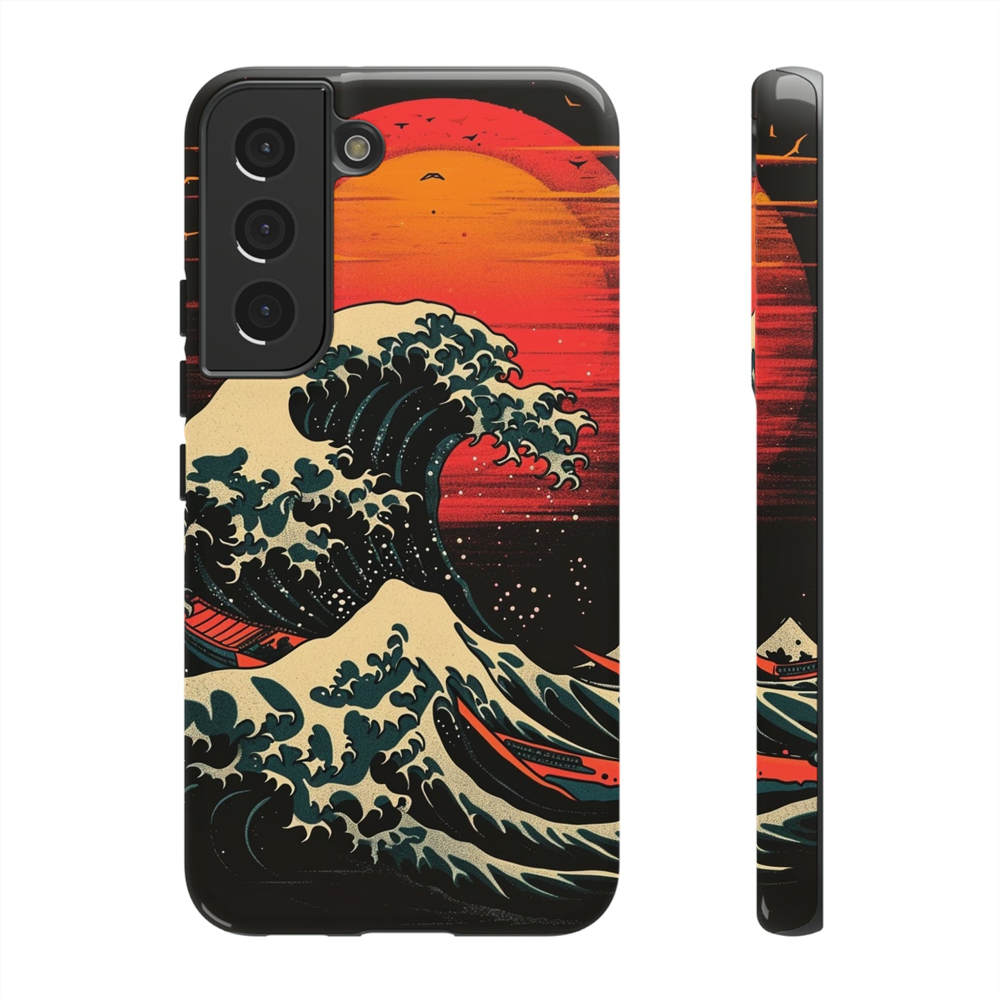 Great Wave off Kanagawa Retro Sunset