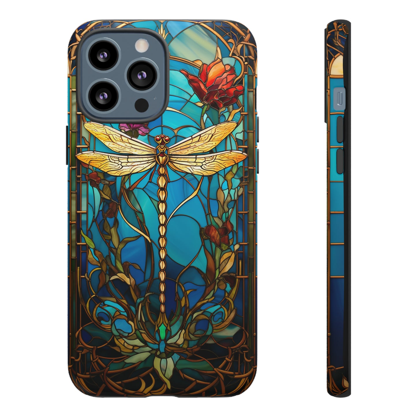 Vintage Art Nouveau Stained Glass Dragonfly Phone Case