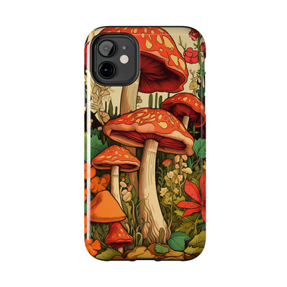 Psychedelic Retro Mushrooms: Dive Deep into Nostalgic Vibes | iPhone Case