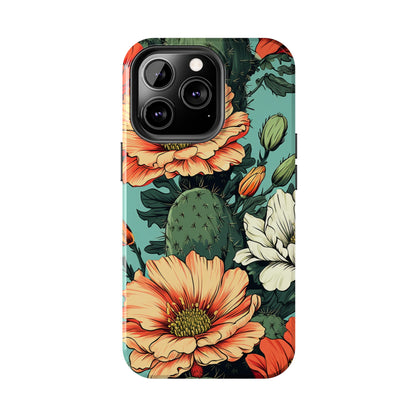 Desert Dream: Retro Vibe Cactus Tough iPhone Case