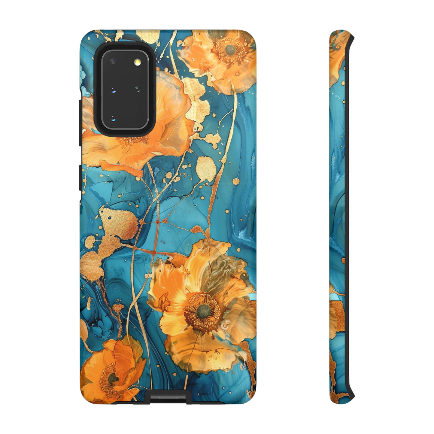 Gold Poppies Color Splash Floral Design Phone Case