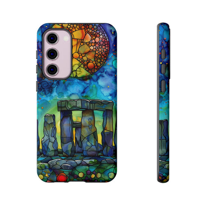 Stonehenge Neolithic Full Moon Stained Glass Watercolor Phone Cover