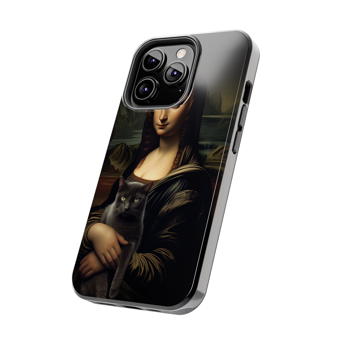 Mona Lisa with Cat iPhone Case | Art Phone Cases