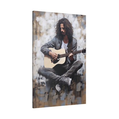 Chris Cornell Playing Guitar  | Stretched Canvas Print