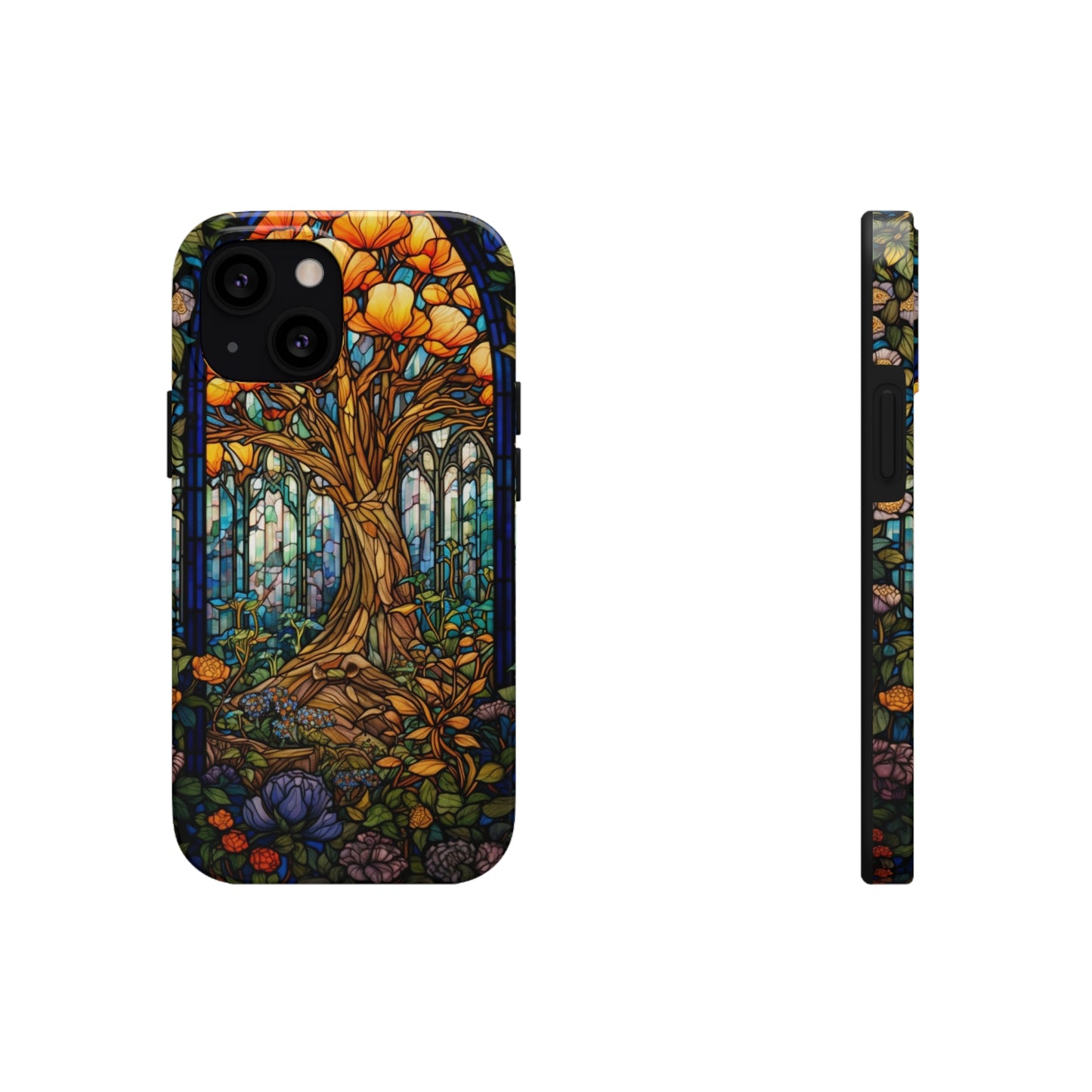 Tree of Life Stained Glass Style iPhone Tough Case | Embrace Nature's Harmony with Durable Elegance