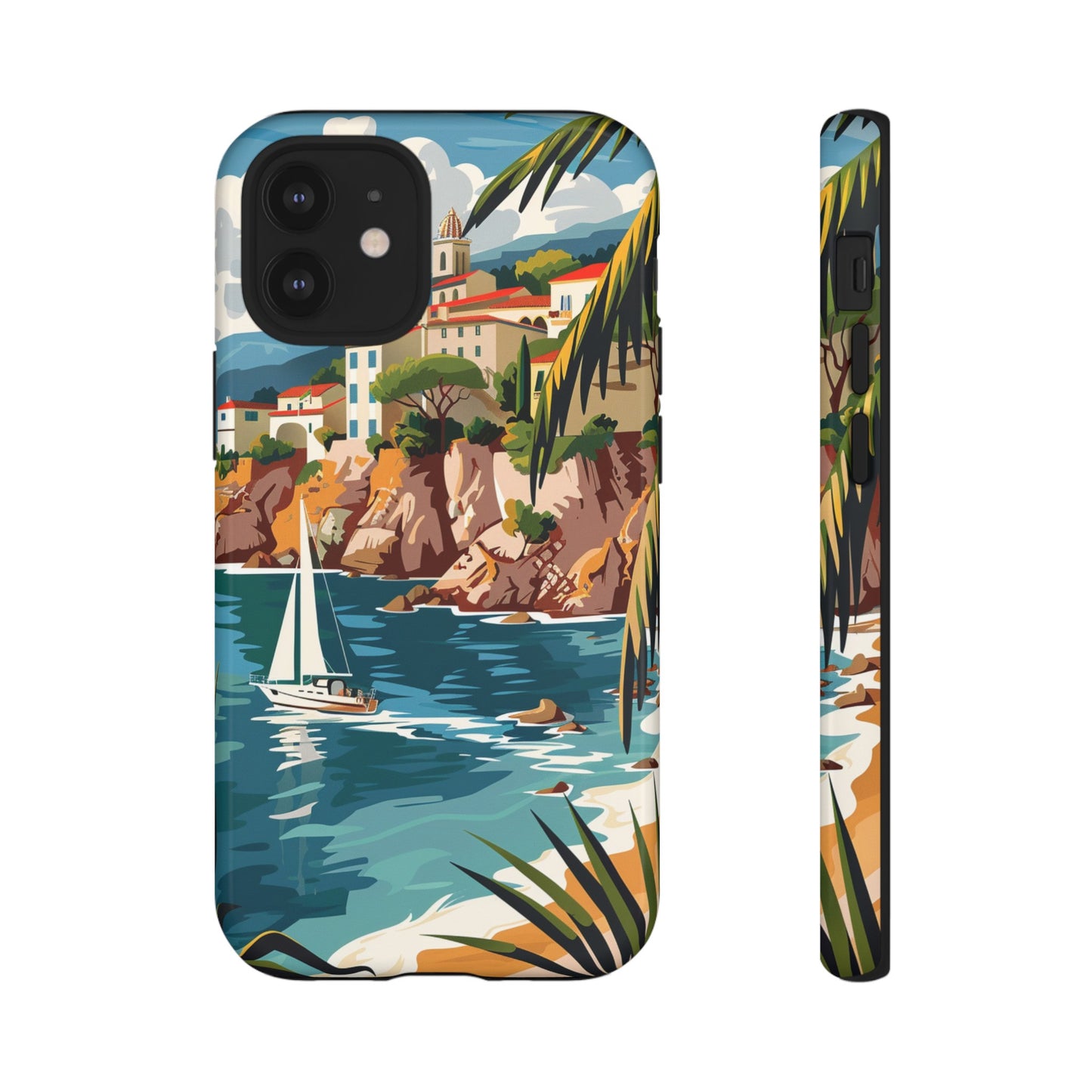 Midcentury French Riviera Sailboat Painting Phone Case