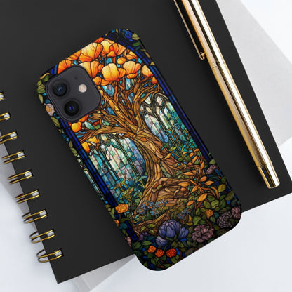 Tree of Life Stained Glass Style iPhone Tough Case | Embrace Nature's Harmony with Durable Elegance