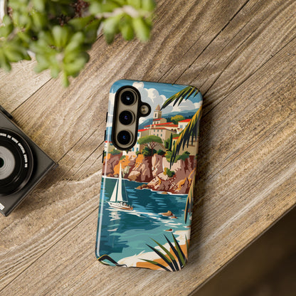 Midcentury French Riviera Sailboat Painting Phone Case