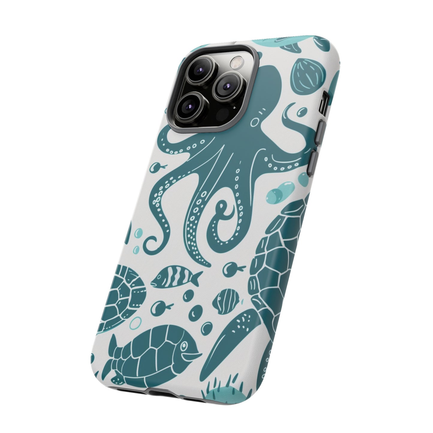 Undersea World Octopus, Turtle, Manta Ray Phone Case