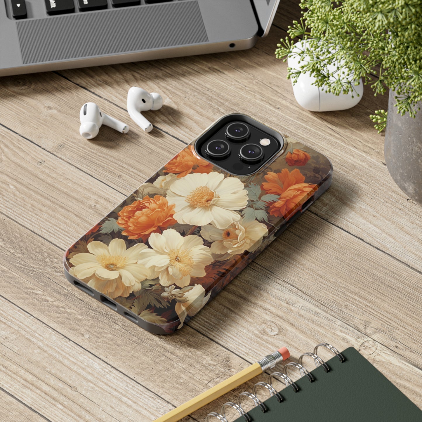 Vintage Floral Aesthetic Phone Tough Case Antique Print for iPhone 14 11 Pro 12 13 XR XS X 7+ 8 Boho Nature Flowers Cottage Core