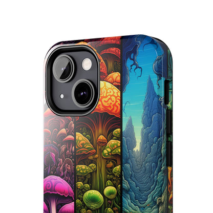 Life is just a fantasy, Mushroom, Flower Stained Glass iPhone Case | Psychedelic Natural Beauty