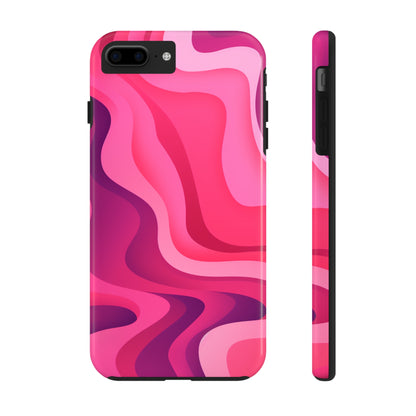 The Pink Wave iPhone Case Splash of Vibrance | Modern Art Meets Protection iPhone Tough Case