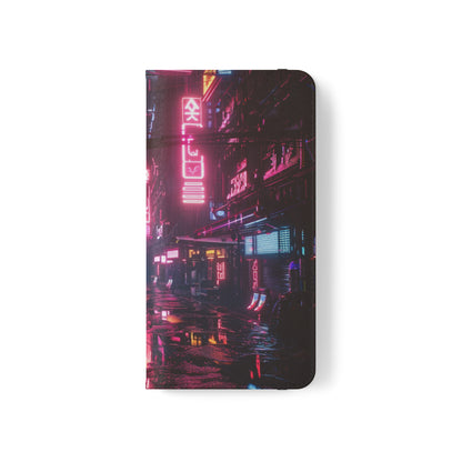 Cyberpunk City at Night Wallet Case