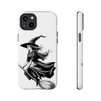 Vintage Halloween Witch on a Broom Spooky Phone Cover