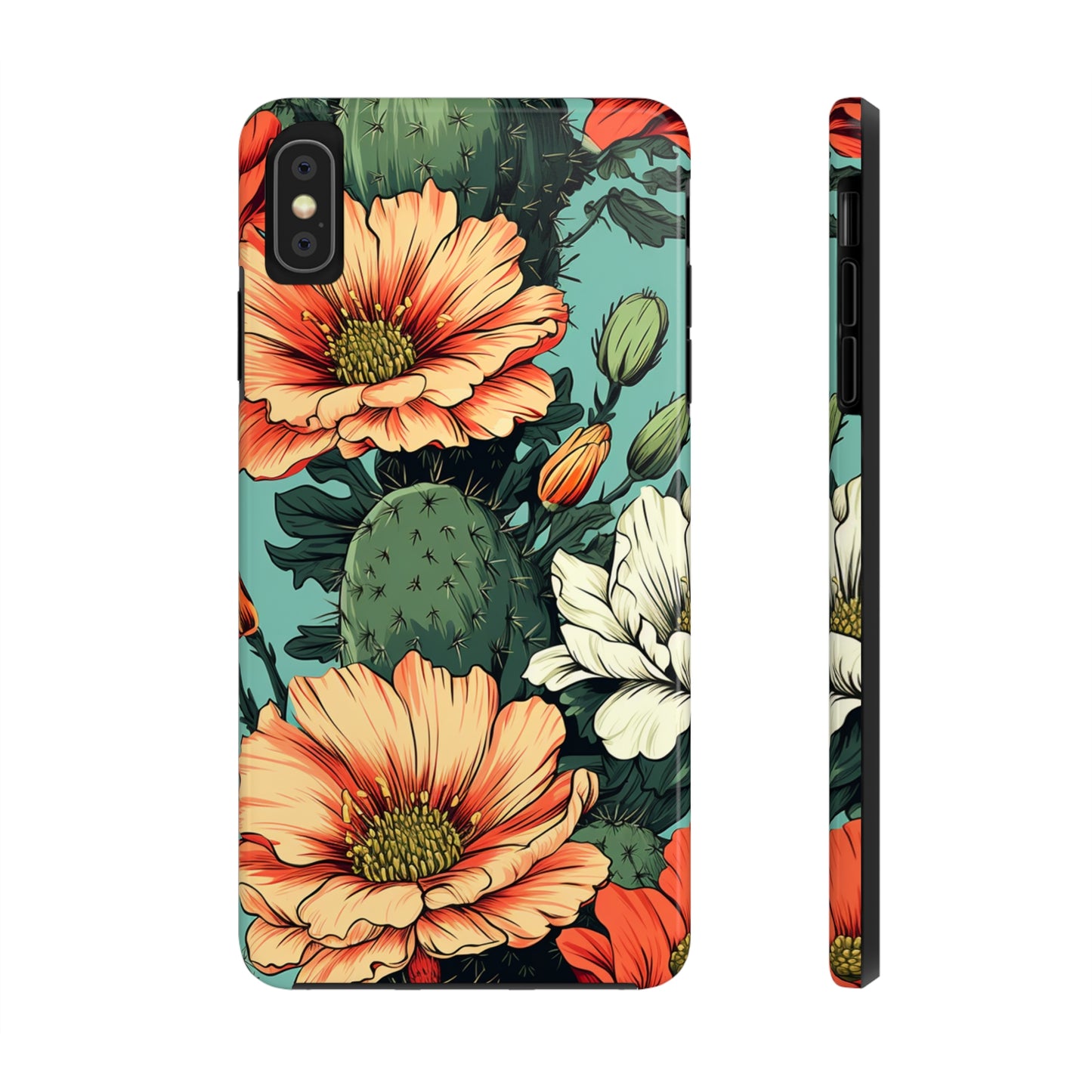 Desert Dream: Retro Vibe Cactus Tough iPhone Case