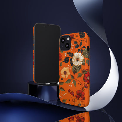 Orange Floral Phone Tough Case