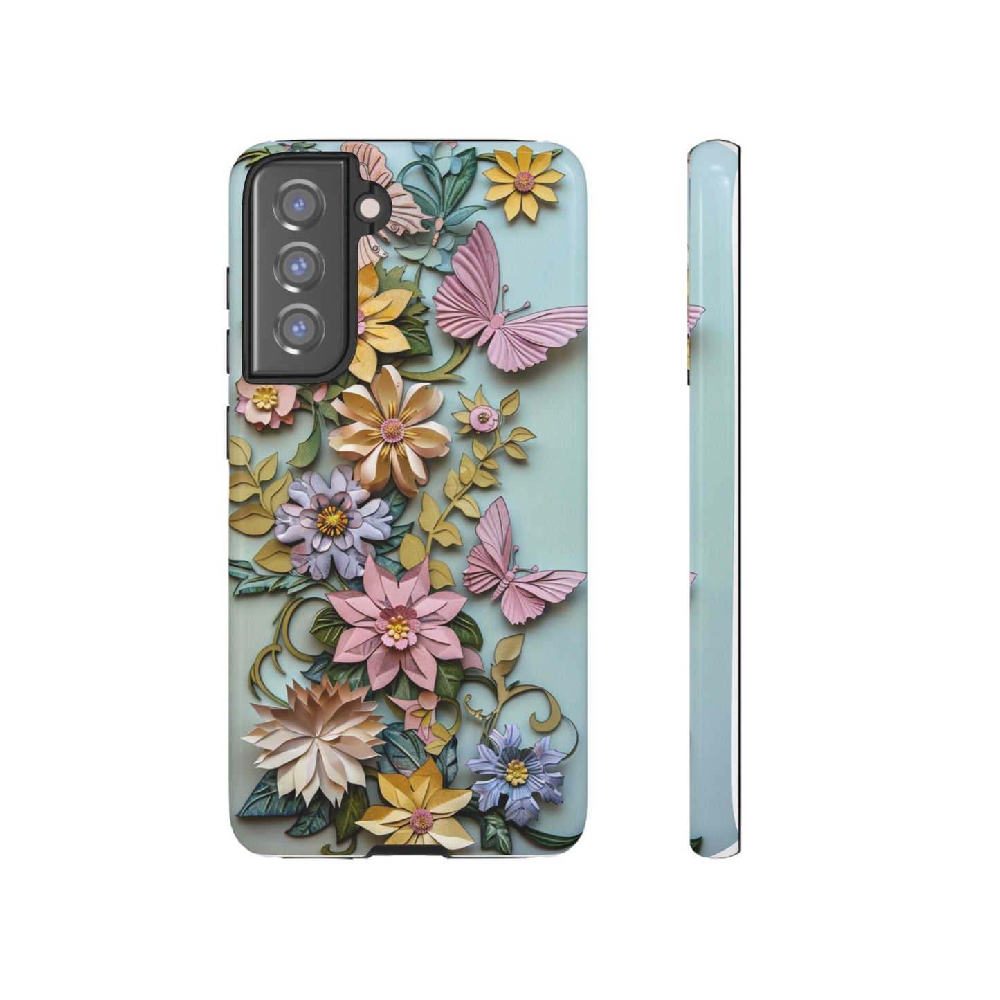 Pastel Pink Butterflies and Flowers iPhone Case