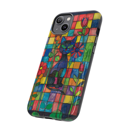 Cat in the Stained Glass Garden Phone Case