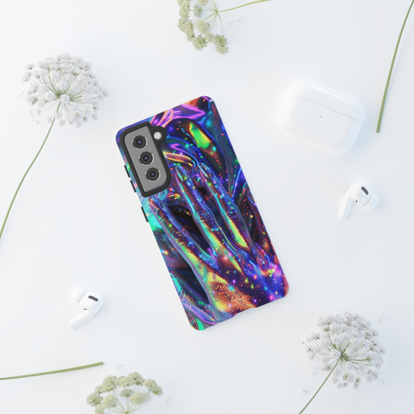 Marbled opalescent Holographic Print Phone Case