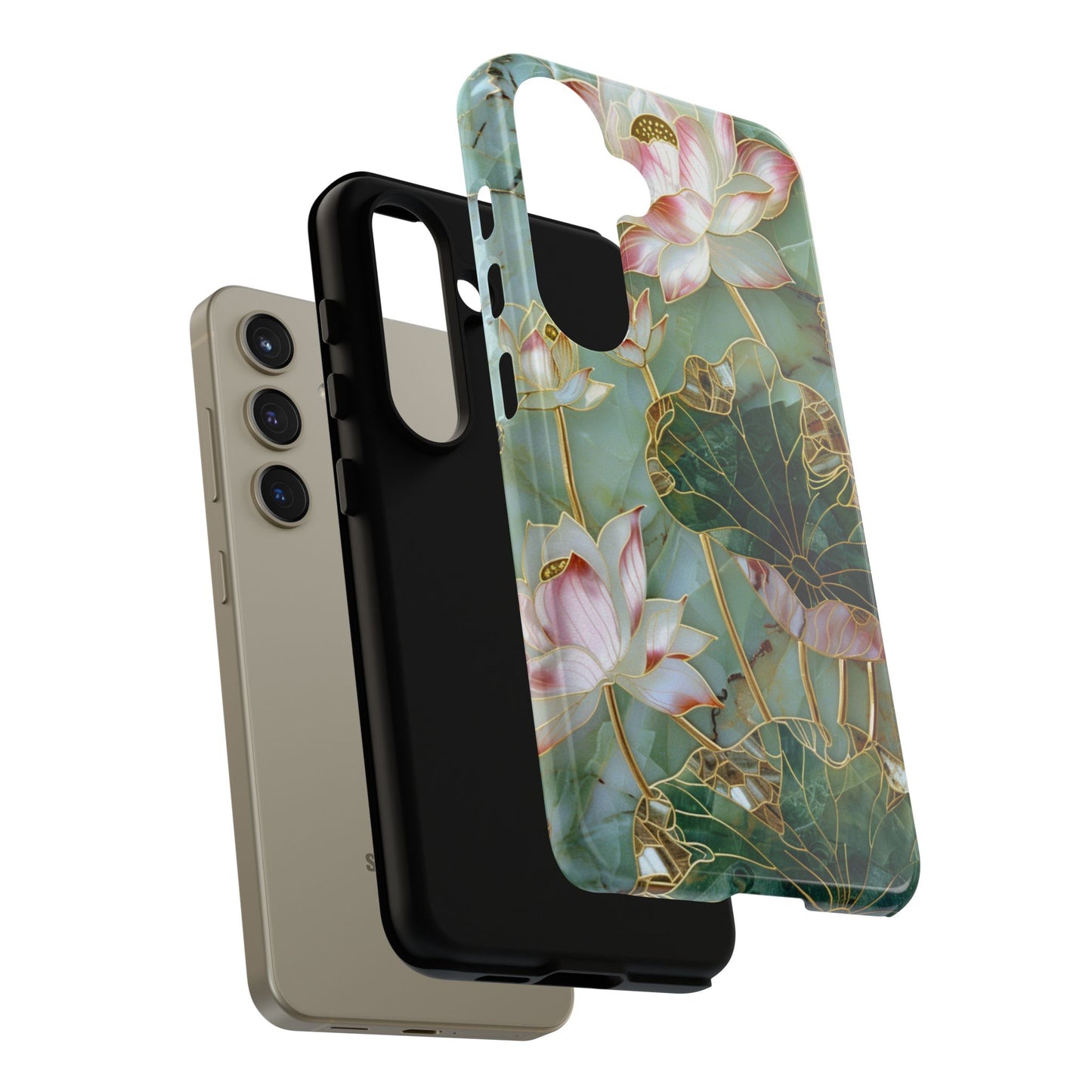 Elegant Floral Phone Case - Tough Cases with Lotus Design